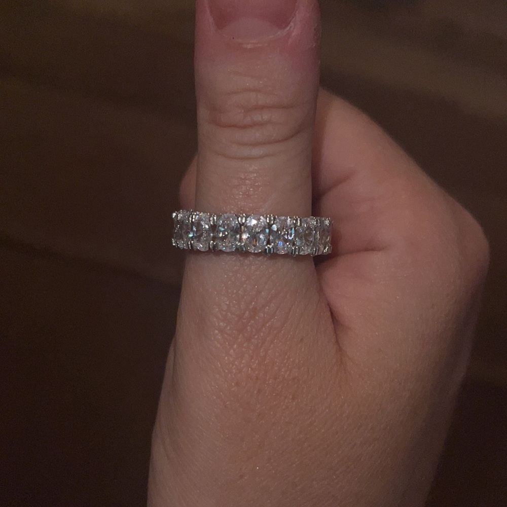 Italo sterling white sapphire silver ring - Picture 5 of 8